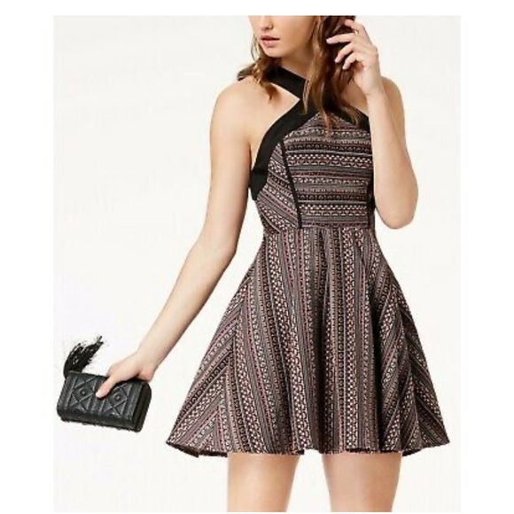 BCBGeneration Geo Pattern Halter Dress - Picture 2 of 5